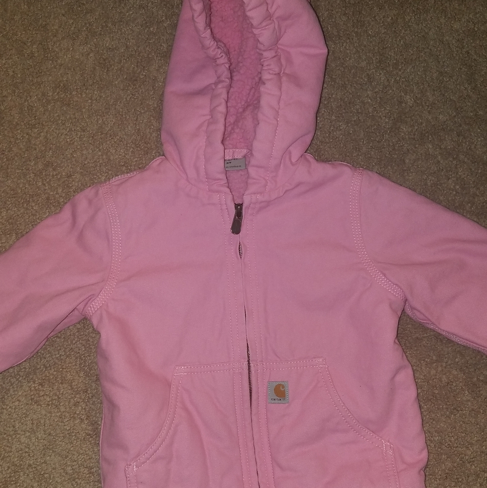 Carhartt Girls 2T Pink Coat Excellent Condition